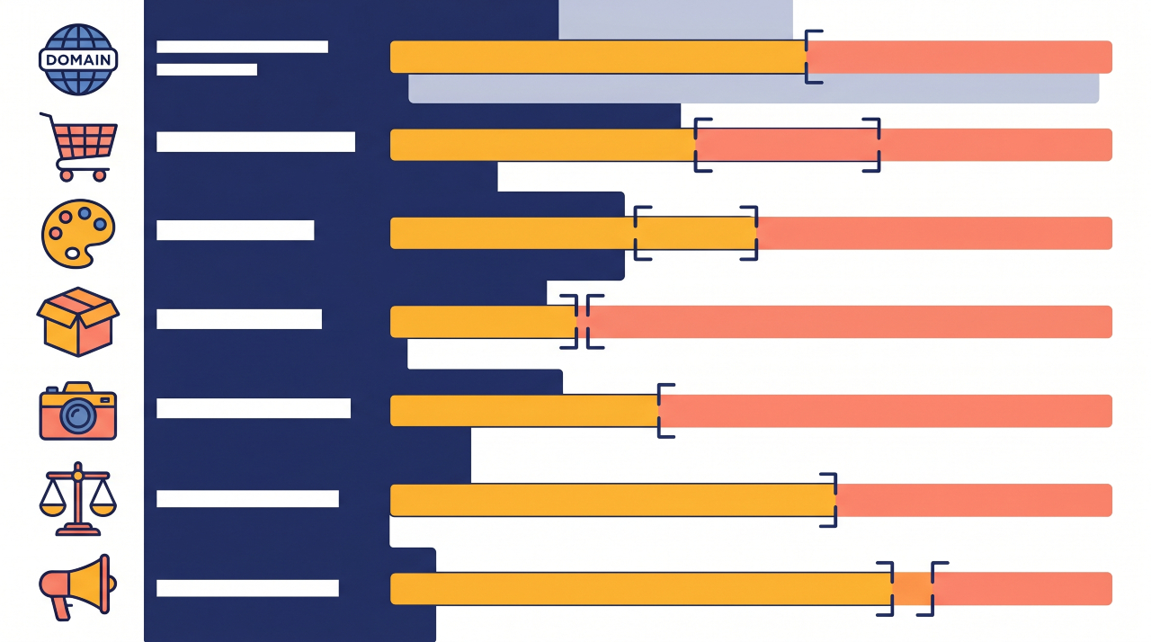 Illustrated infographic showing UK e-commerce startup cost categories for 2026