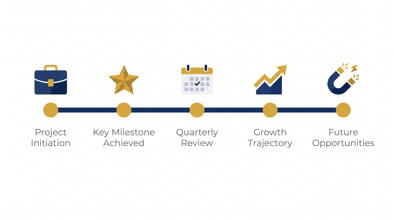 Infographic showing the best times to negotiate salary in the UK as a timeline