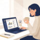 UK professional learning how to sell online courses on a laptop at desk