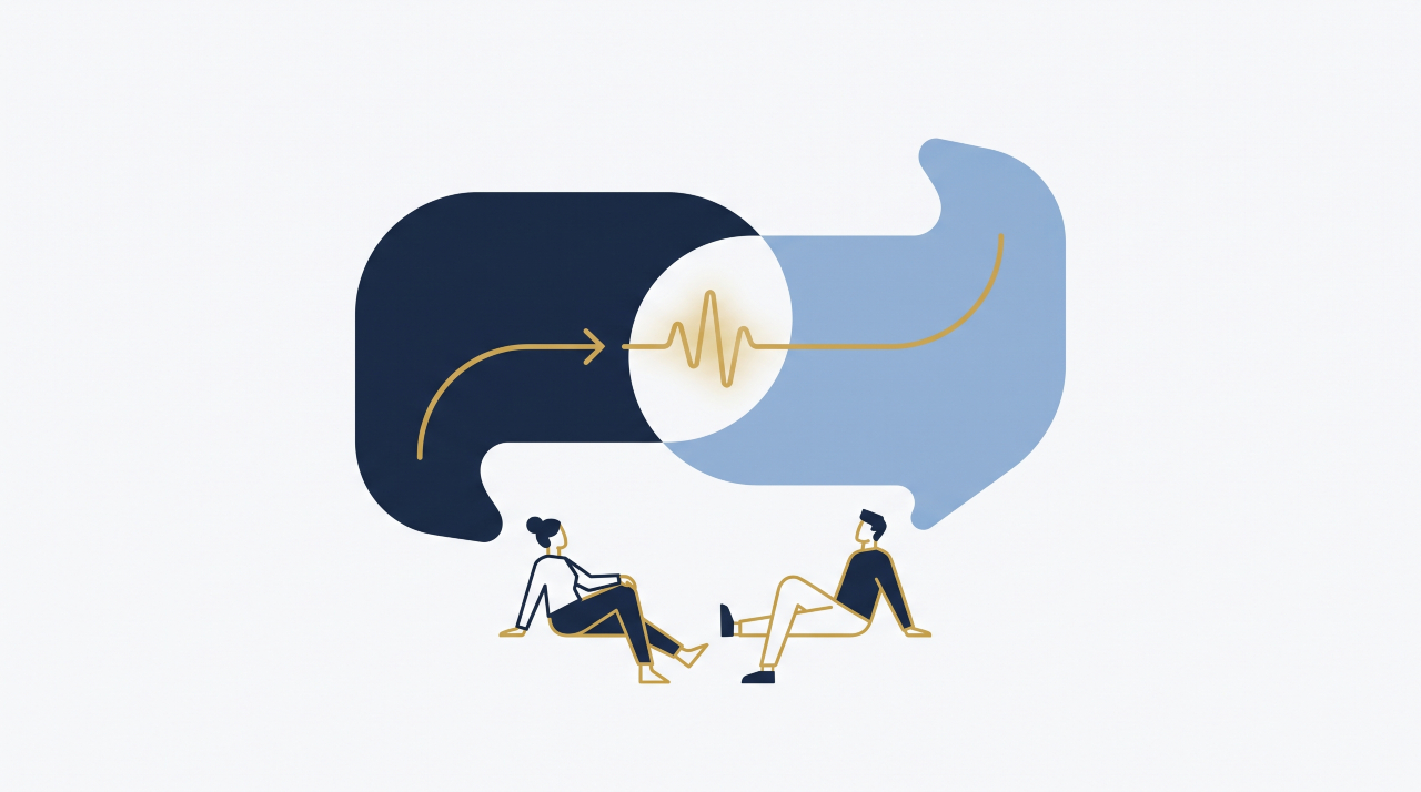 Illustration of a genuine LinkedIn outreach conversation for UK businesses.