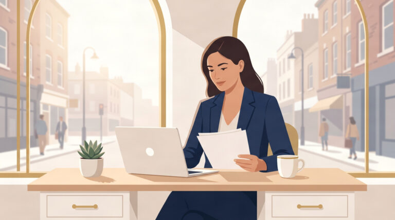 UK business grants 2026 guide showing small business owner reviewing funding documents