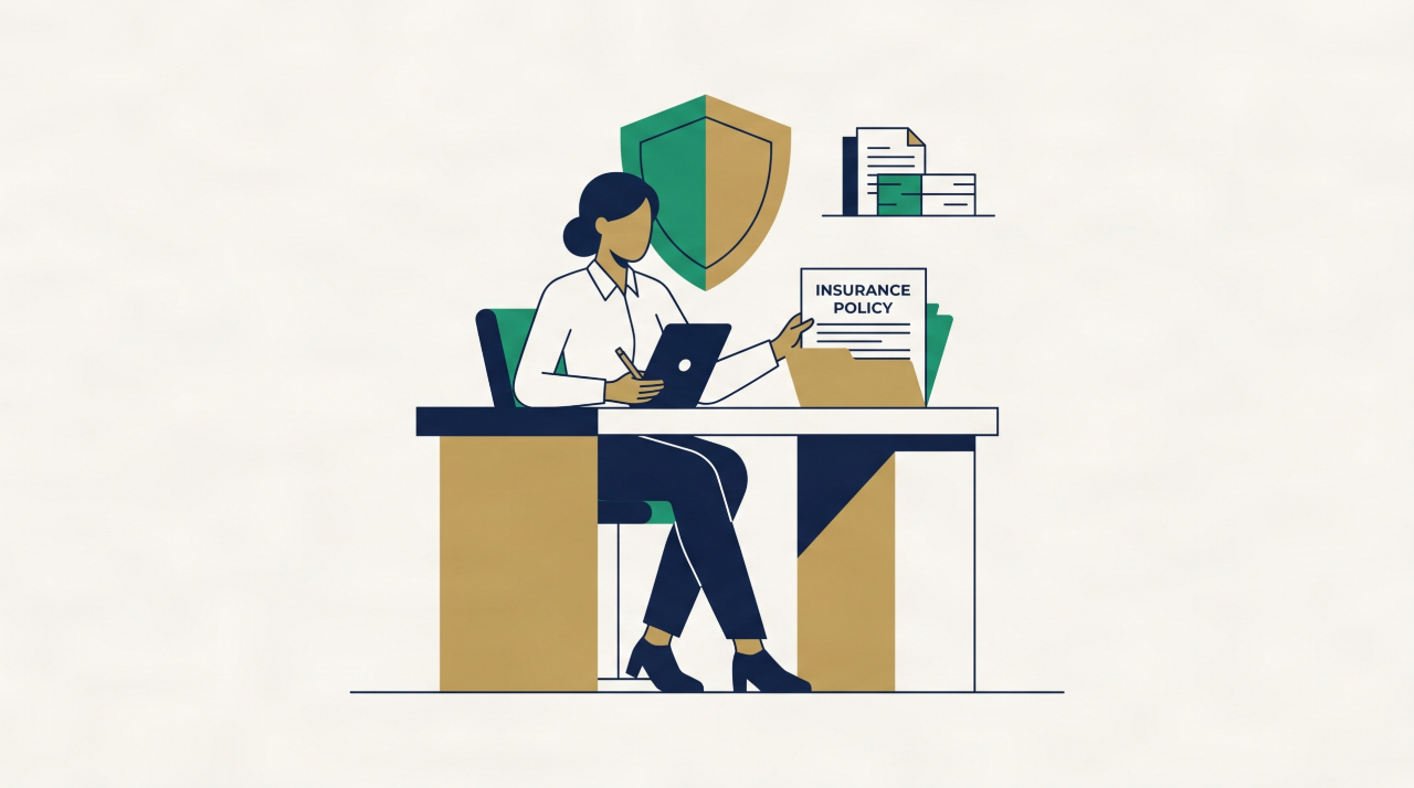 UK small business owner reviewing what business insurance they need to protect their company.