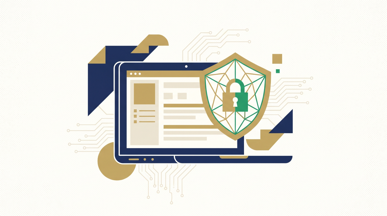 Illustration representing cyber insurance protection for UK small businesses.