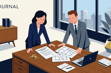 UK Business Founder and Commercial Property Solicitor Reviewing Commercial Lease Agreement