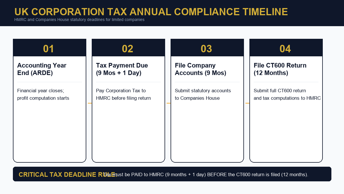 UK Corporation Tax Annual Compliance and Payment Timeline