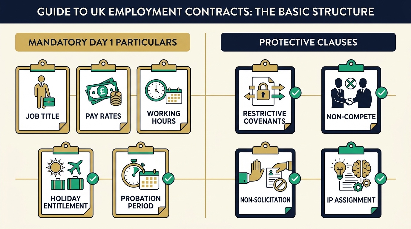 Illustrated Comparison Matrix of Mandatory Section 1 Particulars vs Protective Employment Contract Clauses