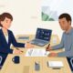 UK HR Director and Employee Reviewing and Signing Section 1 Employment Contract Statement