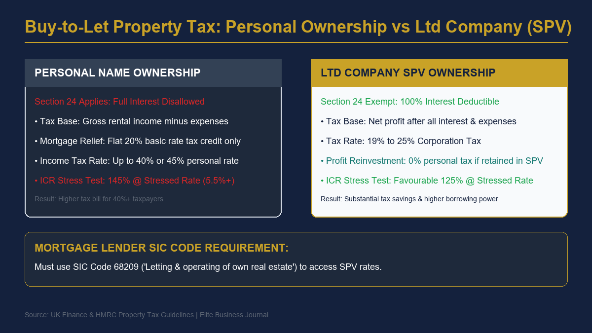 Personal vs Ltd Company SPV Tax Matrix Comparison