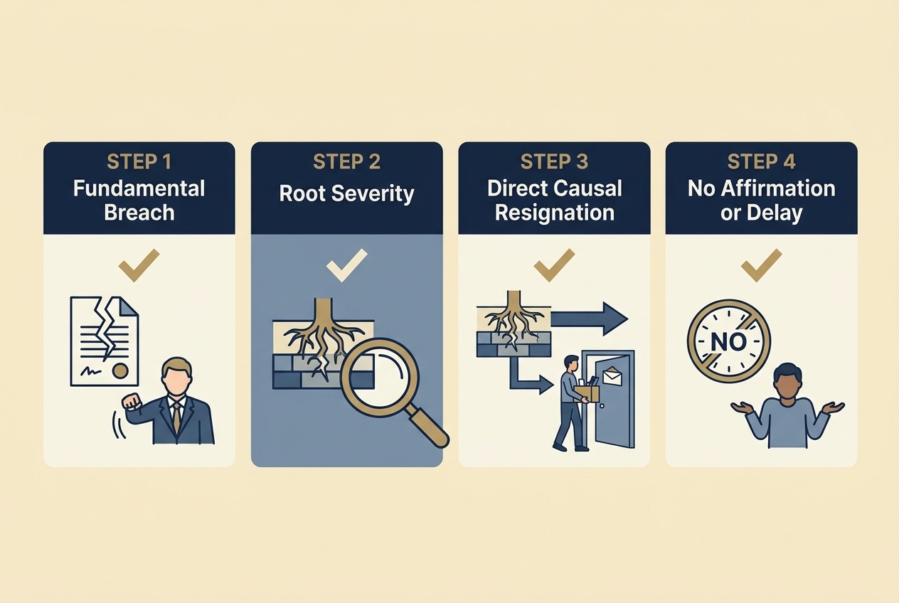 Illustrated 4-Stage Legal Test for UK Constructive Dismissal Claims