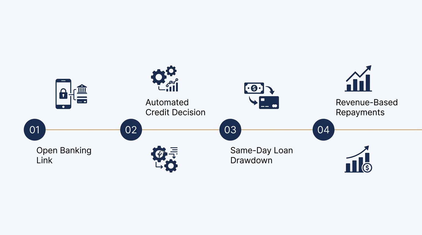 4-Step Instant Business Loan Application Pathway via Open Banking and Revenue Based Repayments