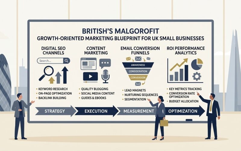 Marketing Strategy for Small Business UK Practical Guide Vector