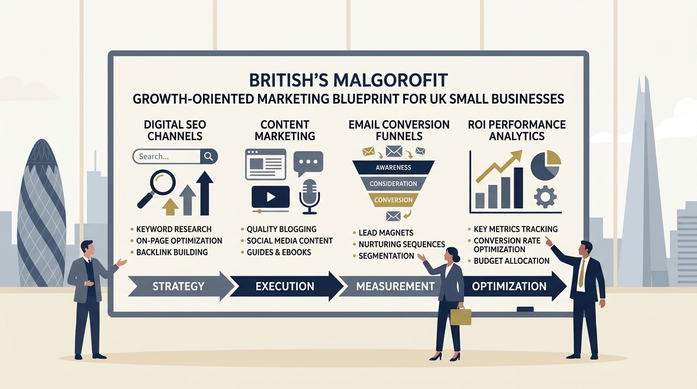 Marketing Strategy for Small Business UK Practical Guide Vector