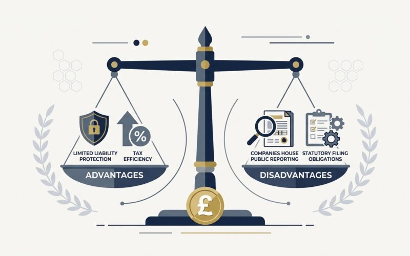Private Limited Company Advantages and Disadvantages UK Vector Guide