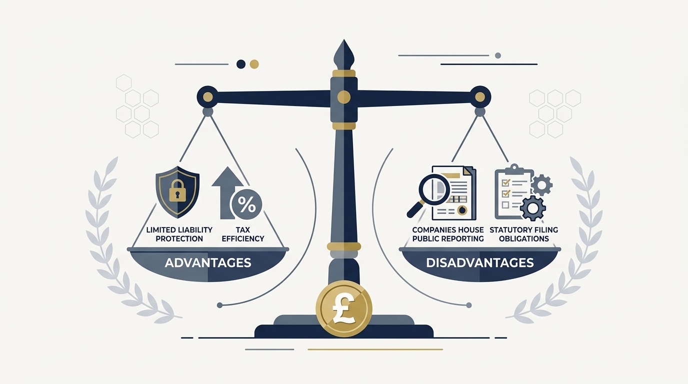 Private Limited Company Advantages and Disadvantages UK Vector Guide