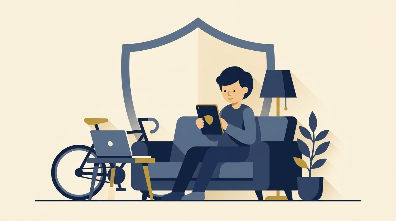 Tenant protected by renters insurance in a rented home in the UK