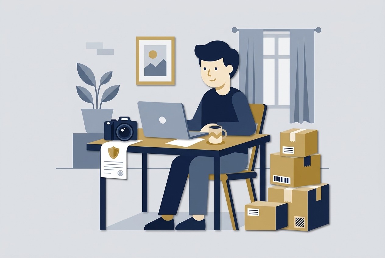 Self-employed tenant checking renters insurance for home business equipment